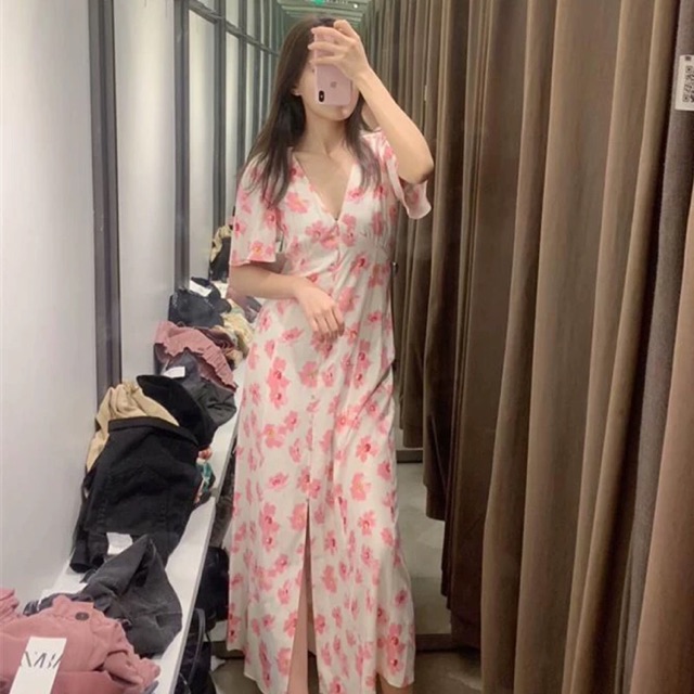Đầm maxi ZaRA hoa chiffon vô cùng đẹp yêu kiều