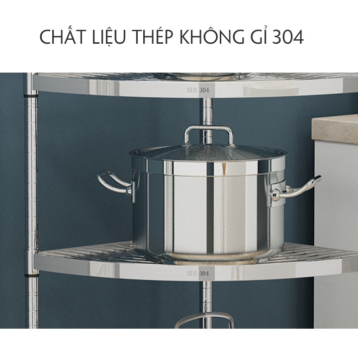 Kệ inox 304,Giá Inox  để xoong nồi nhà bếp bền đẹp 30 x 30 x 100cm