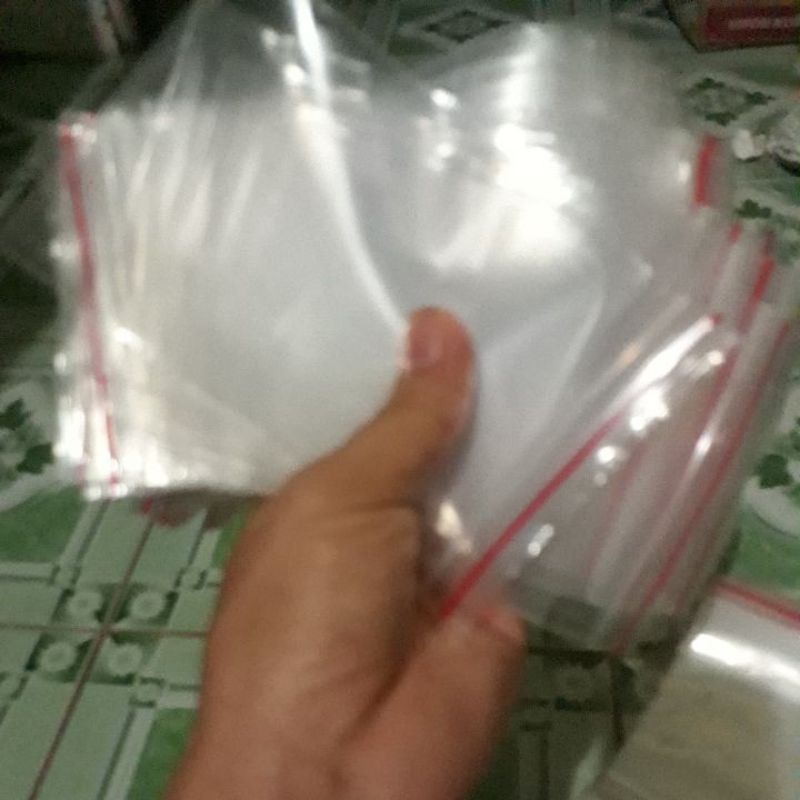 Túi zip viền đỏ dùng đựng gạo muối, vòng dâu