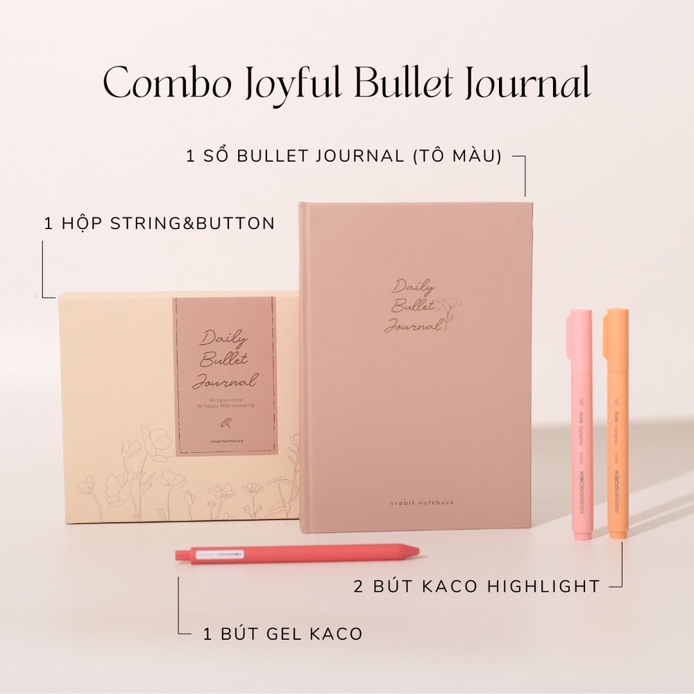 Quà 8/3 - Sổ lập kế hoạch Crabit JOYFUL BULLET JOURNAL - Giao hỏa tốc