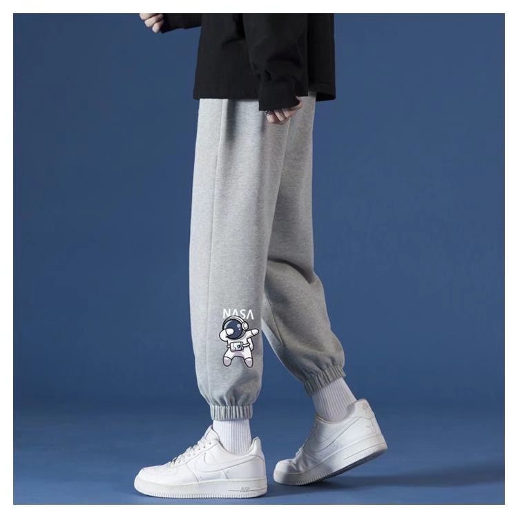 Quần jogger cotton ống rộng phong cách Hàn Quốc thời trang