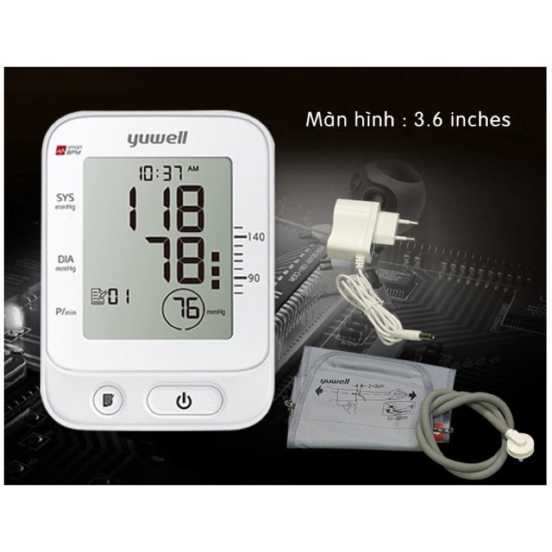 MÁY ĐO HUYẾT ÁP ĐIỆN TỬ YUWELL YE660E tặng Máy đo đường huyết 710