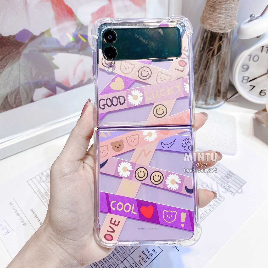 Ốp Samsung Galaxy Z Flip4 5G / Z Flip 4 / Z Flip3 5G / Z Flip 3 trong suốt mẫu dễ thương - ZF10