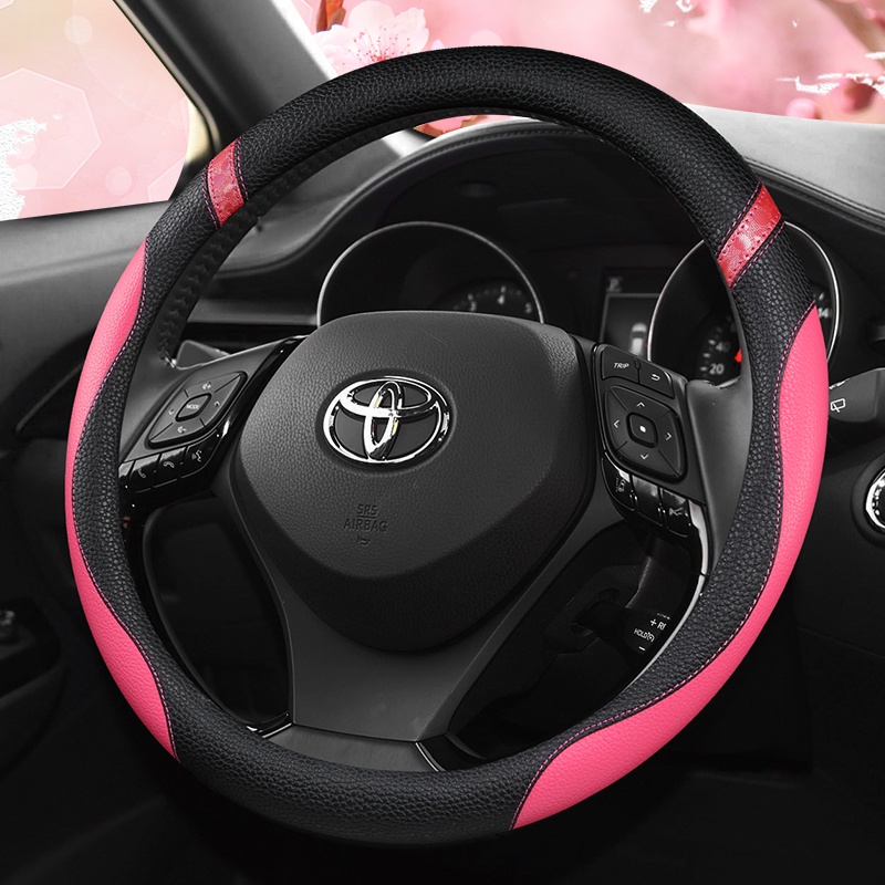 Vỏ Bọc Vô Lăng 38cm Bằng Sợi Carbon Cho Toyota Vios Yaris Camry Corolla Altis Mark X Crown Rav4