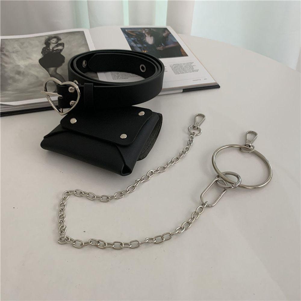 Thắt Lưng Da PU Khóa Kim Loại Thời Trang Cho Nữ