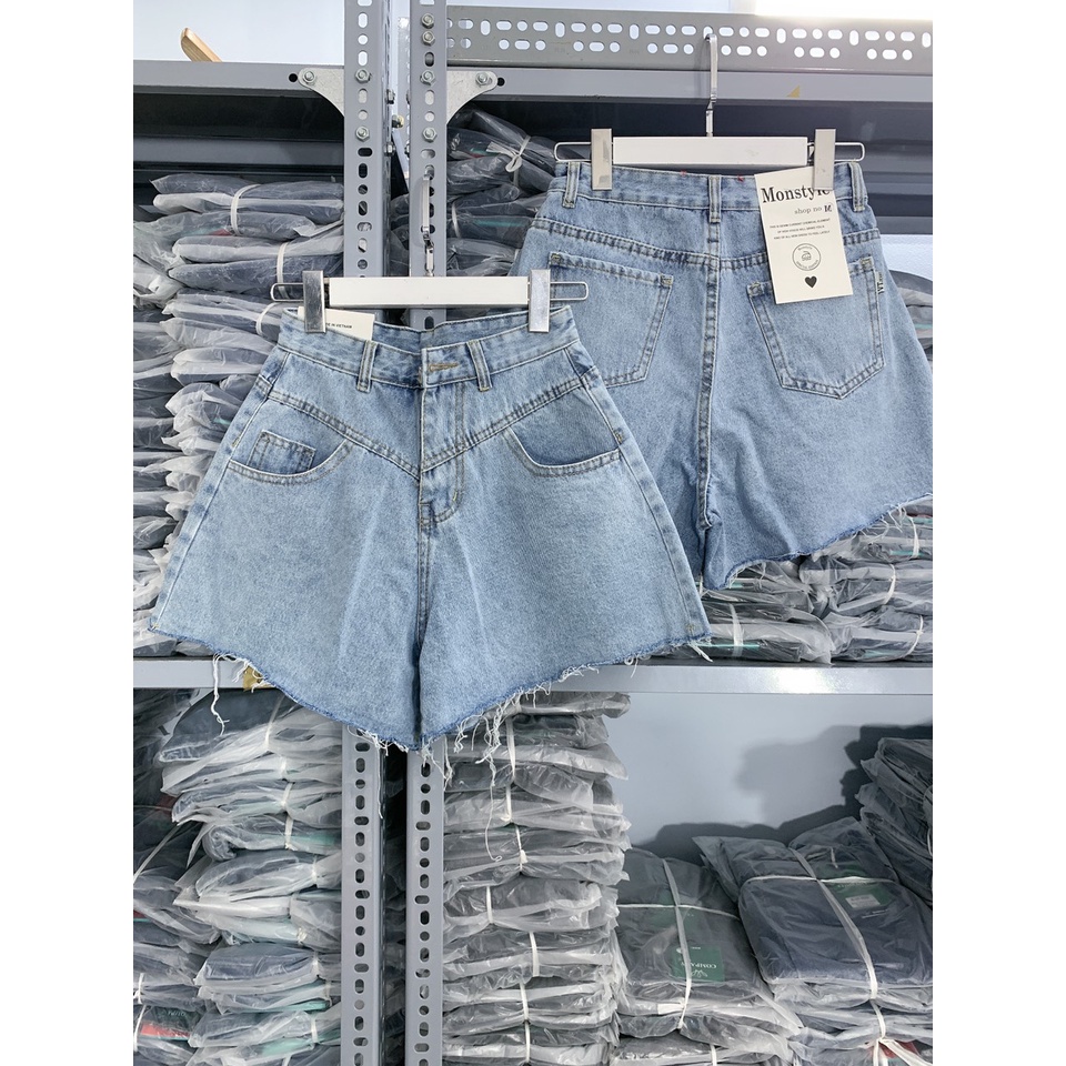 quần váy jean nữ phom xòe ống rộng lưng cao màu xanh | BigBuy360 - bigbuy360.vn