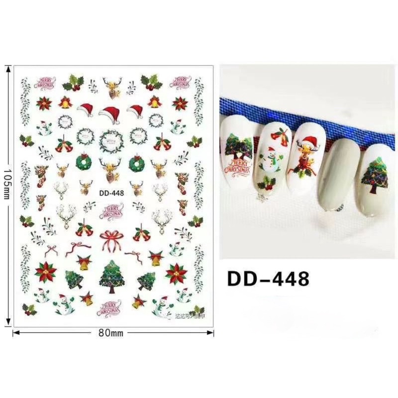 Sticker noel trang trí nails