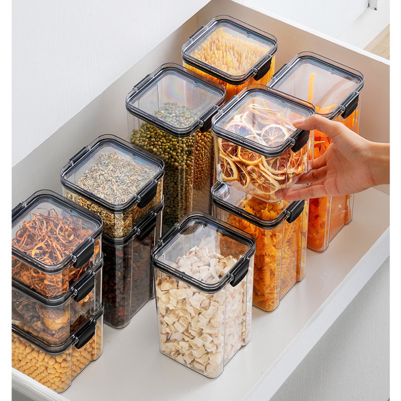 Hộp Nhựa Trong Suốt Đựng Thực Phẩm Có Khóa Tiện Dụng Cho Nhà Bếp