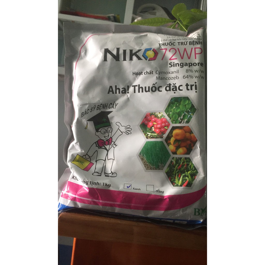 THUỐC TRỪ BÊNH NIKO 72WP_1KG_BỘT XANH