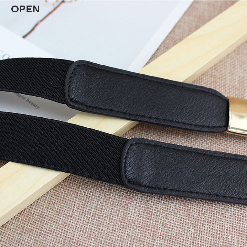 Thắt Lưng Bản Nhỏ Co Giãn Có Khóa Kim Loại Thời Trang Cho Nữ