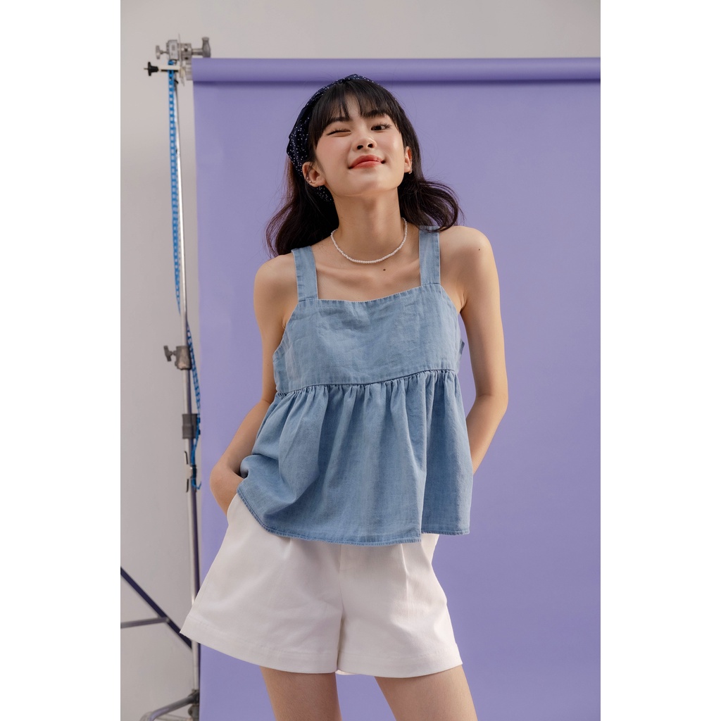 Quần short kaki ống rộng màu trắng LENclothing 8198