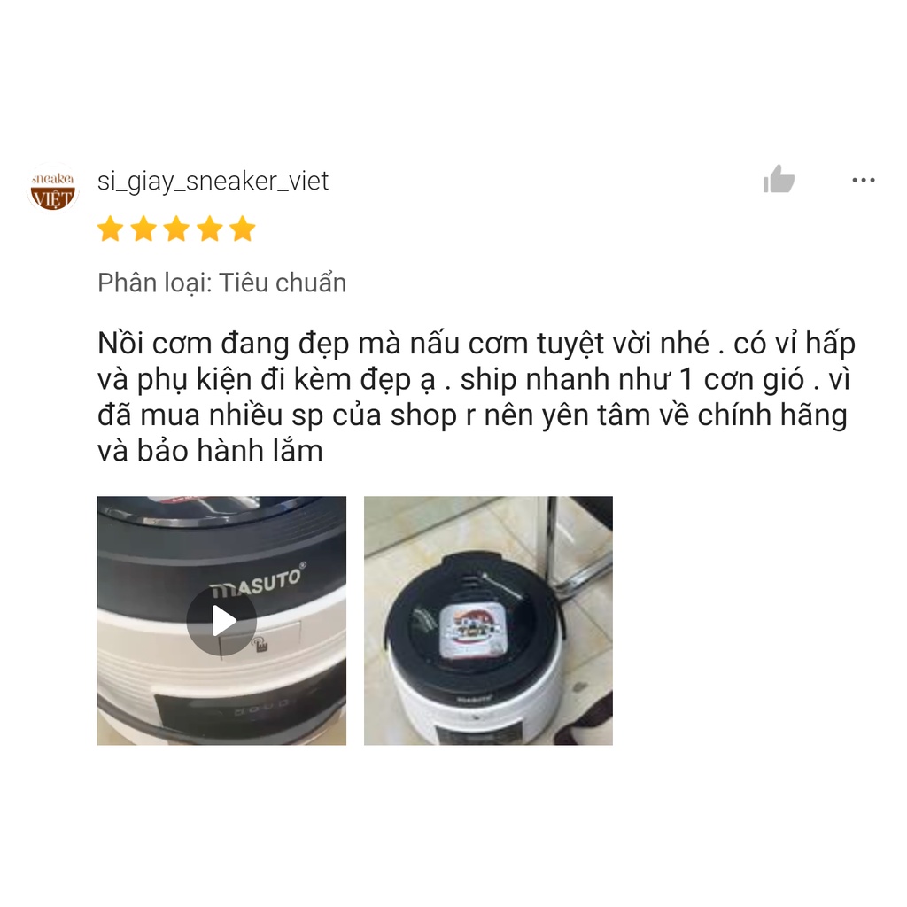 Nồi cơm điện tử lòng niêu Masuto 1,8L nấu ngon vị truyền thống có thể nấu cơm cháy, tặng cọ chảo
