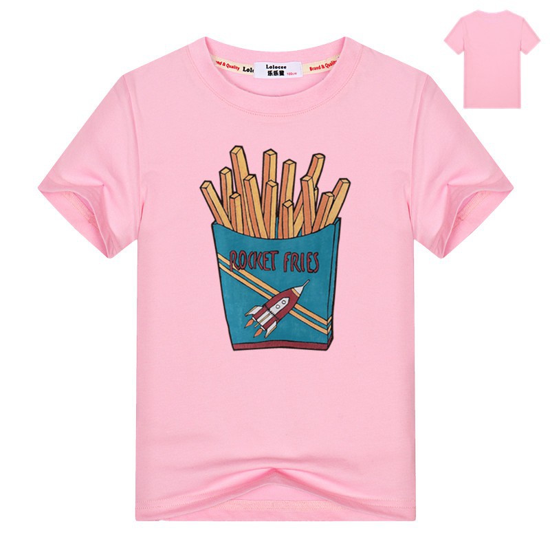 Con trai ngọn phim hoạt hình Pháp Rocket Fries In áo phông trẻ em mùa hè Cô gái vui nhộn tees