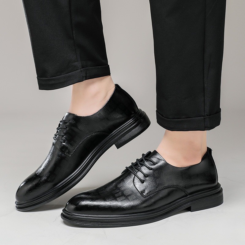 Giày tây nam công sở tăng chiều cao da bò cao cấp