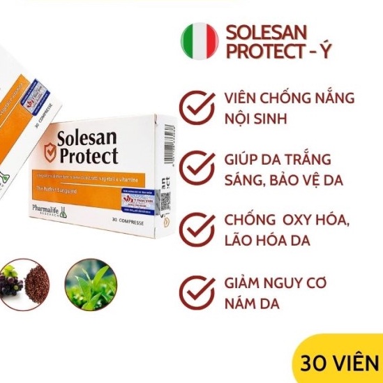 Viên Uống Chống Nắng Và Sáng Da Pharmalife Solesan Protect 30 Viên