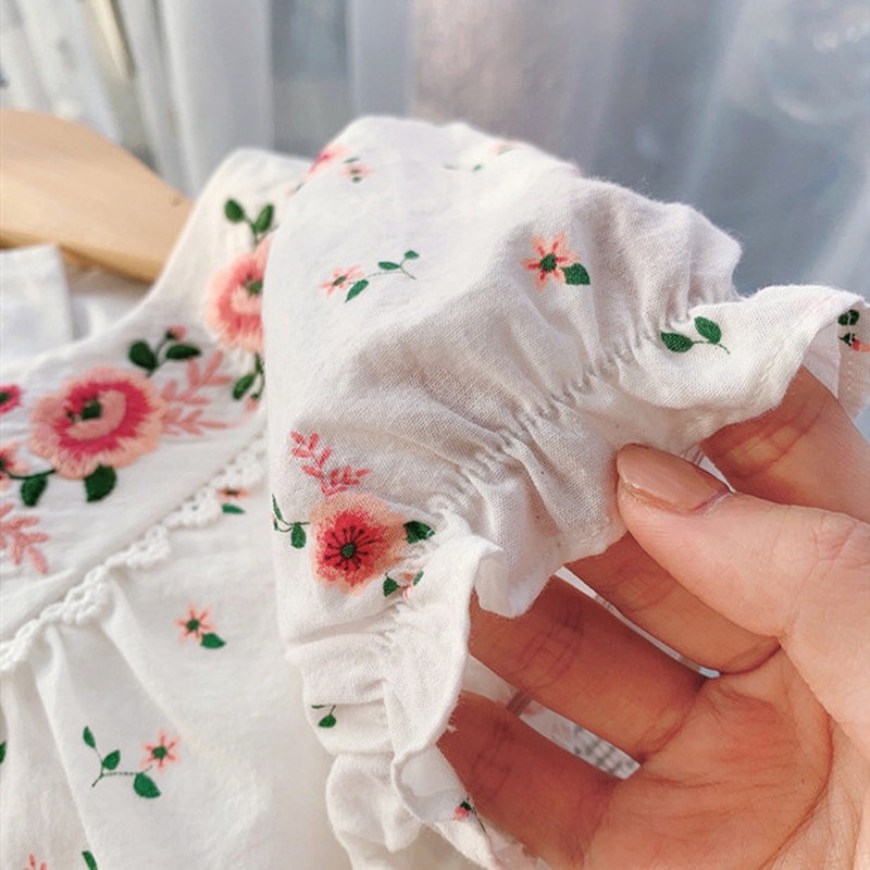 Đầm Công Chúa Tay Ngắn Thời Trang Mùa Hè Hàn Quốc Dễ Thương Cho Bé Gái