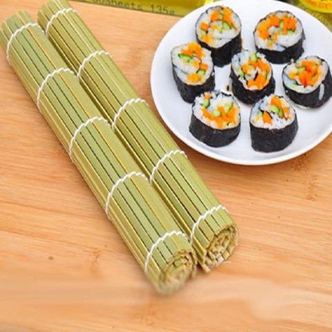 Combo 10 Lá Kim Cuốn Kimbab  + Mành Cuốn KimBab Dẹp Tre Xanh - Nhập Khẩu Hàn Quốc