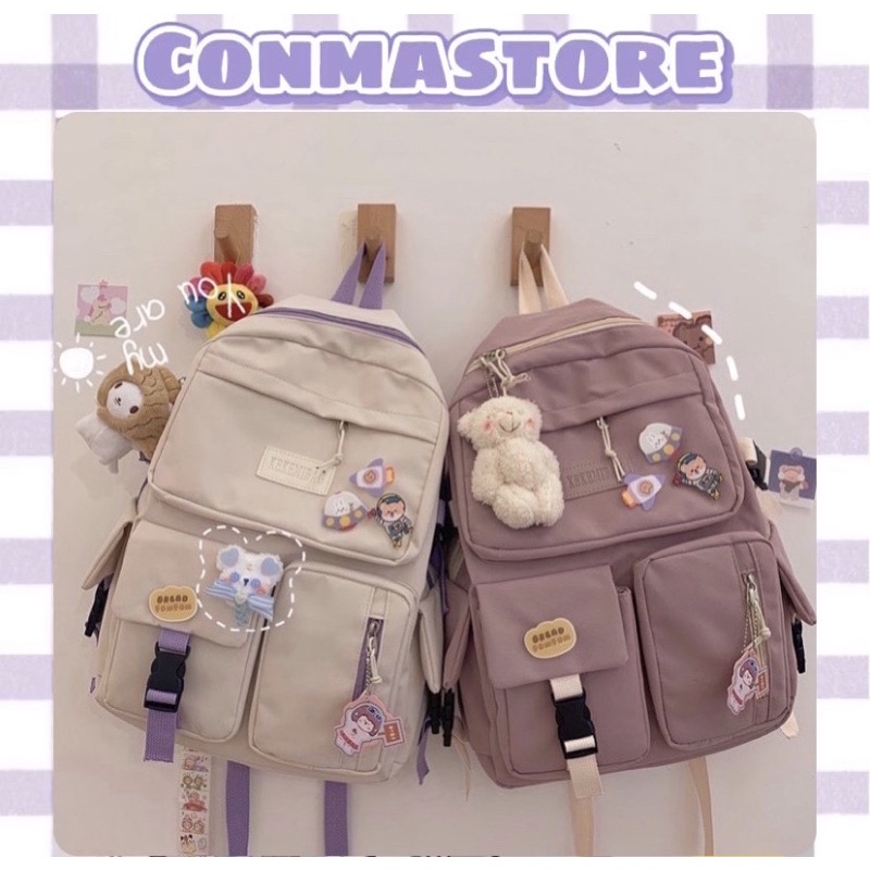 [Kèm 3 sticker]🍓🍓 Balo đi học Mars Society túi hộp chất dù đẹp 🍀 HÀNG CÓ SẴN - Mar ver 2