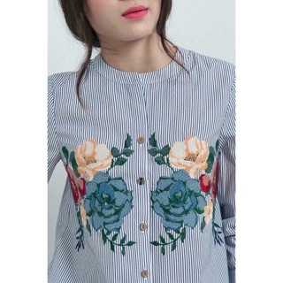 Sơmi zara fk thêu hoa (có cận vải)