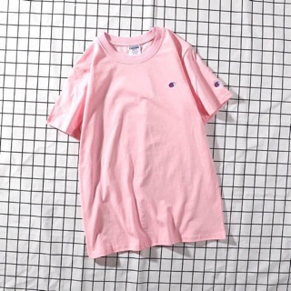 Champion basic tee 2 màu Hồng, Trắng size S (sẵn)