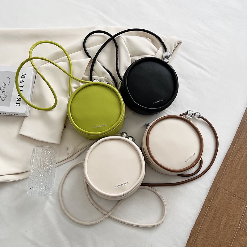 Túi đeo chéo IELGY cỡ nhỏ hình tròn phong cách đơn giản dễ phối đồ thời trang cho nữ