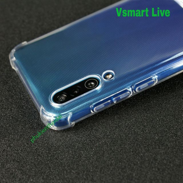 Ốp lưng Vsmart Live dẻo TPU trong suốt chống sốc bảo vệ 4 Góc ( Lưu ý hơi lệch xíu camera)