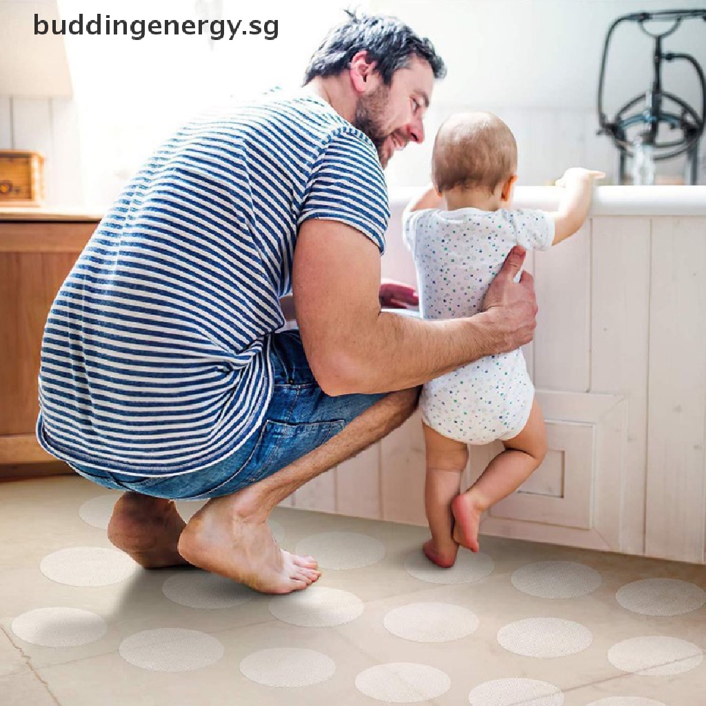 Set 10 Miếng Dán Sàn Nhà Tắm Hình Tròn Trong Suốt Chống Trượt Tiện Dụng {buddingenergy.sg}