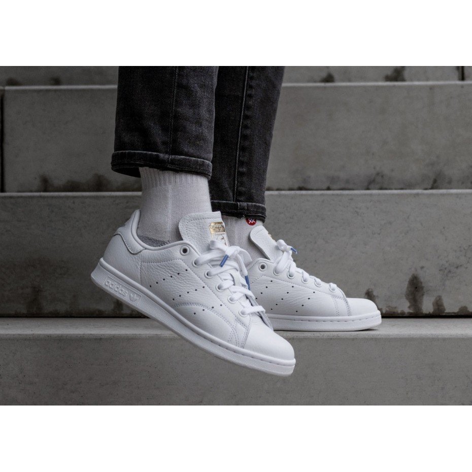 【Bắn thật】Adidas STAN SMITH W Platinum Smith Girls CG6014 Adidas All White