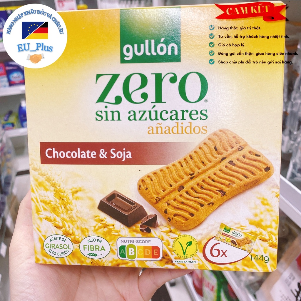 Bánh quy Gullon snack ăn kiêng không đường lúa mạch vị Socola 144g - mẫu mới 2023