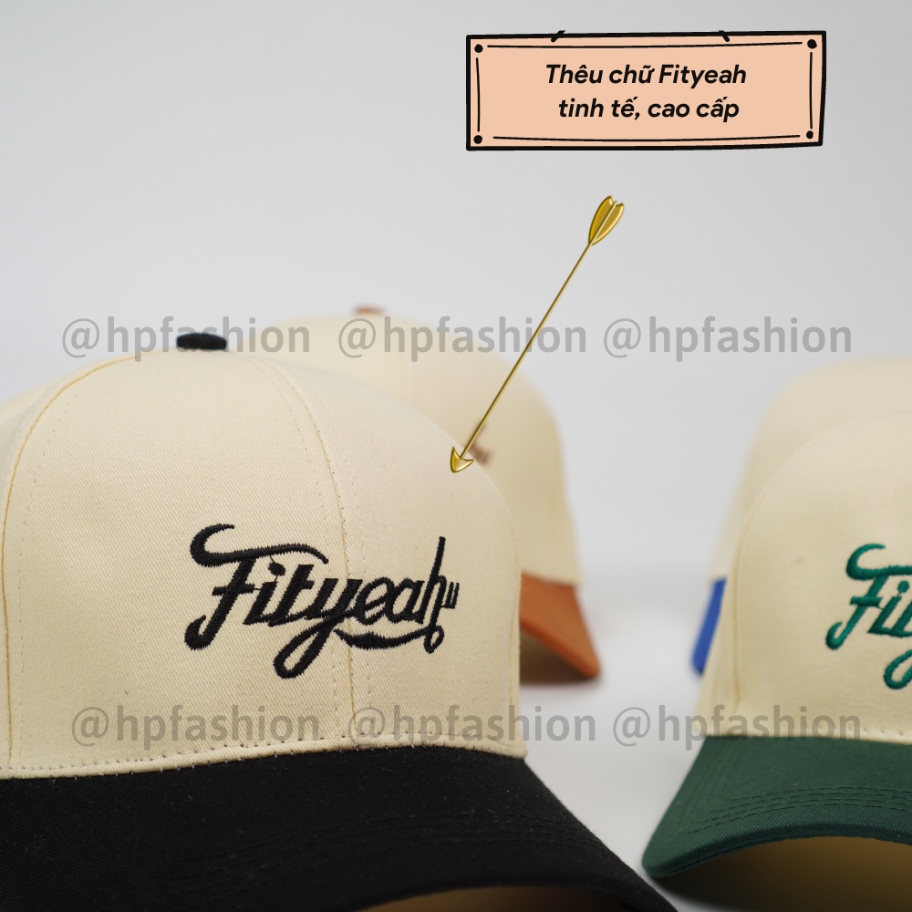 Mũ lưỡi trai ❤️ Nón kết phối màu thêu chữ Fityeah chất kaki cao cấp form unisex nam nữ N90 - Happy Style