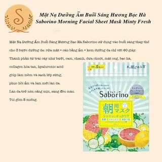 Mặt nạ Saborino ban ngày( túi 5 miếng)