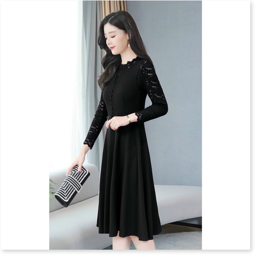 Đầm poly 2 da phối voan nữ siêu xinh cho các chị em KME FASHION