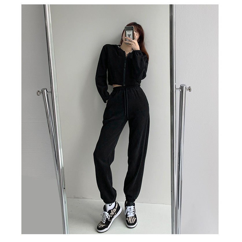 Quần Jogger Unisex Cá Tính vải da cá - Quần bom bo chun trơn