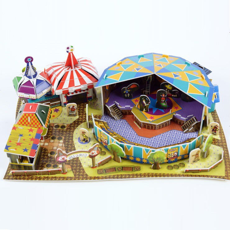 Đồ chơi lắp ráp Giấy 3D Mô hình Exciting Circus and Pierot B368-13