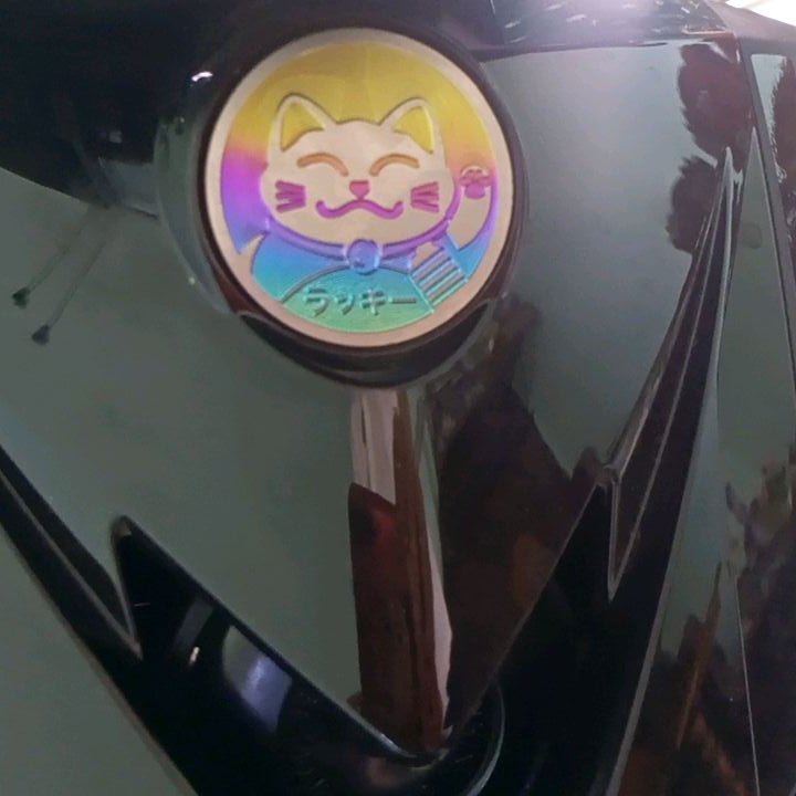 Tem titan logo mèo thần tài dán xe máy