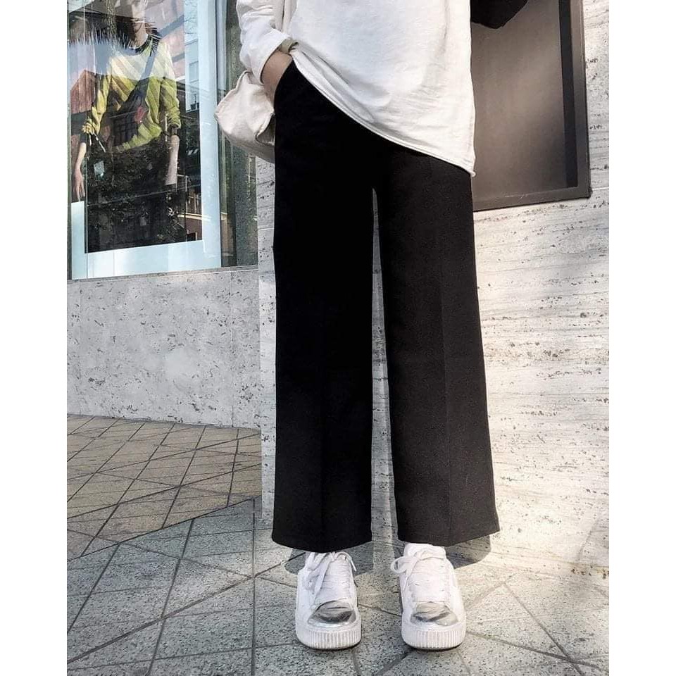 QUẦN ỐNG RỘNG XUÔNG KHÓA SƯỜN VẢI MỀM