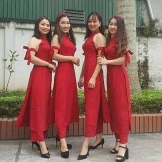 Sét áo dài cách tân kèm quần lụa chỉ 320/1 sét