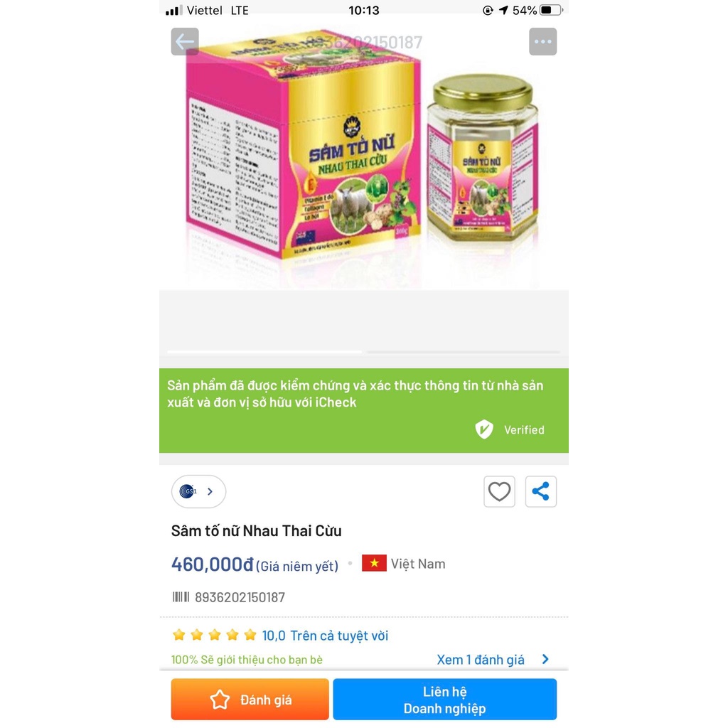Sâm Tố Nữ Nhau Thai Cừu Bổ Sung Estrogen Tự Nhiên, Giúp Cân Bằng Nội Tiết Tố, Chống Khô Âm Đạo, Rụng Tóc, Đẹp Da - 500g