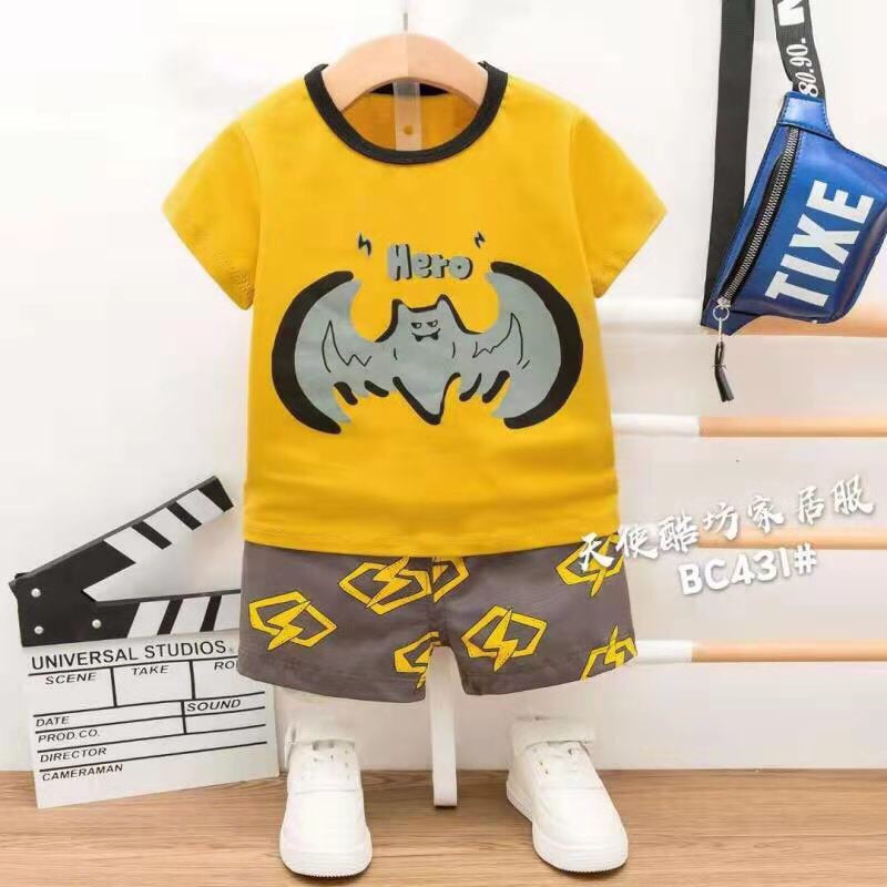 Bộ cộc cotton xuất hàn bé trai size 60 (11-13kg)