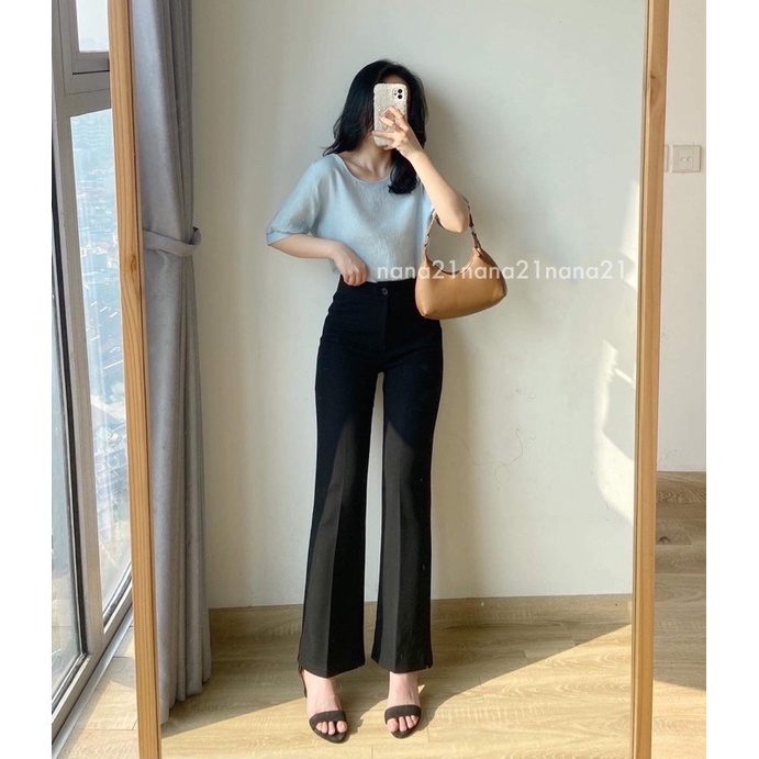 Quần tây dáng suông loe nhẹ