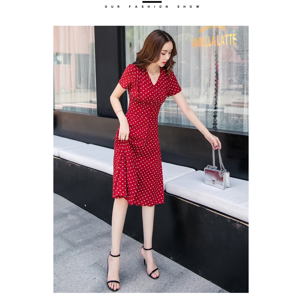 Đầm Suông Họa Tiết Chấm Bi SP.01449