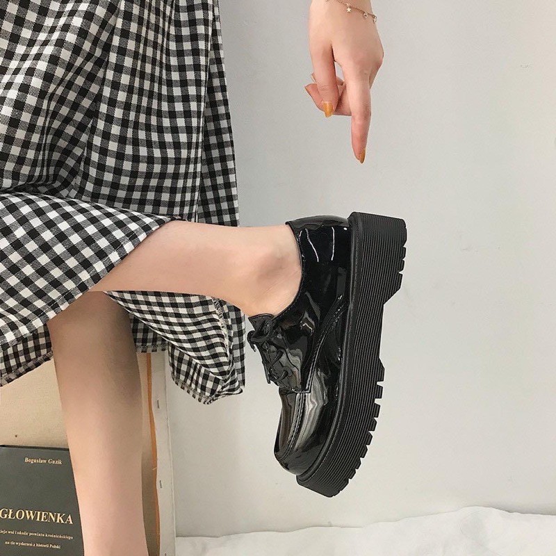 [ORDER] Giày boots bánh mì nữ cổ thấp buộc dây màu đen phong cách trẻ trung🎁🍎