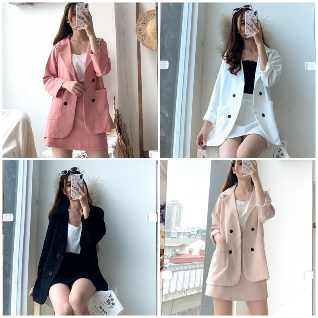 [Ảnh thật/Video] Set blazer vest kèm chân váy nhiều màu siêu xinh SET03 | BigBuy360 - bigbuy360.vn