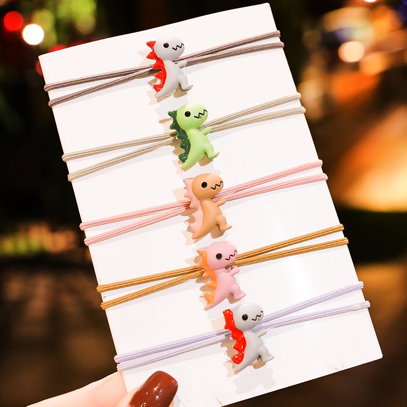 Dây Buộc Tóc Cao Su Co Giãn Hình Khủng Long Mini Dễ Thương Thời Trang Hàn Quốc