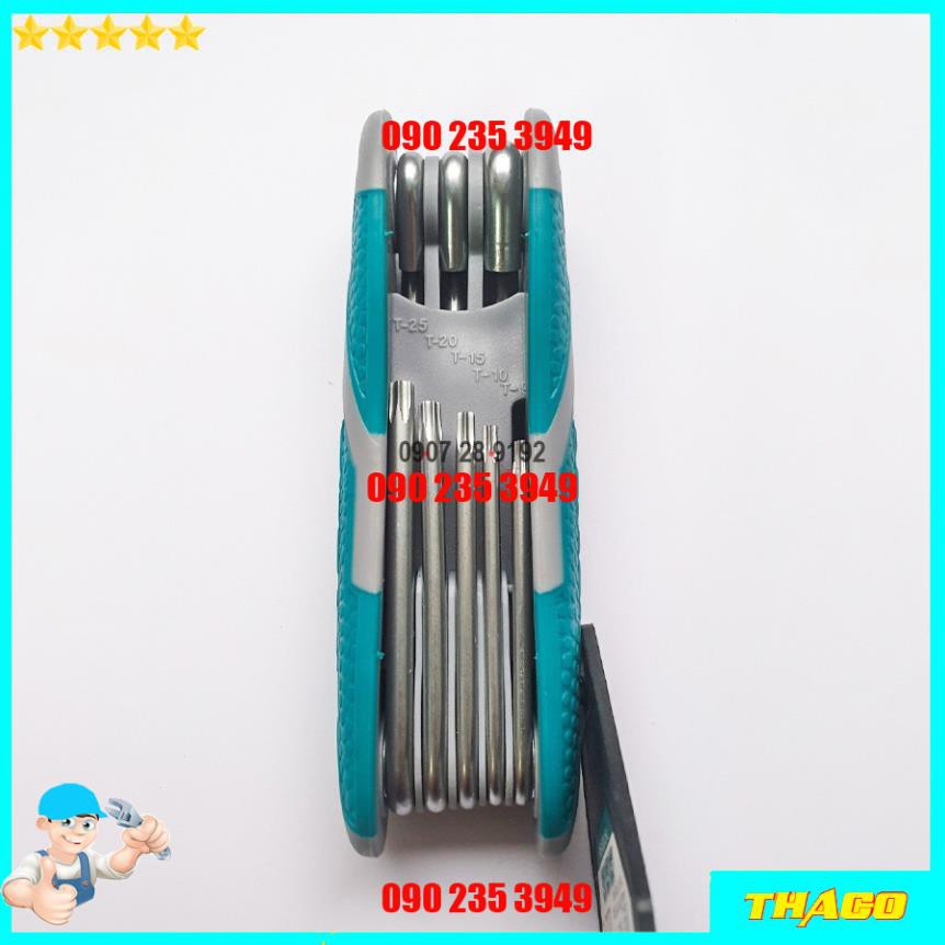 Bộ 8 chìa lục giác tròn bi bông dạng xếp Total Ingco 1234