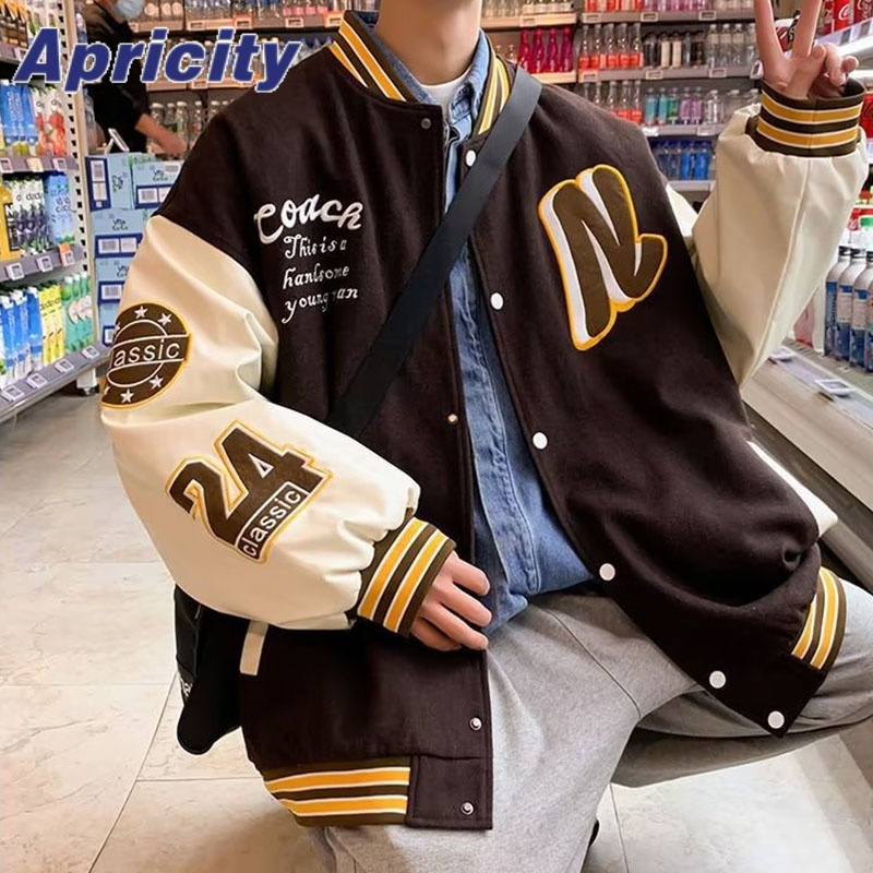 Áo Khoác Bóng Chày Dáng Rộng Thời Trang Mùa Thu Phong Cách hip hop Mỹ Cổ Điển Hàng Mới Dành Cho Bạn Nam