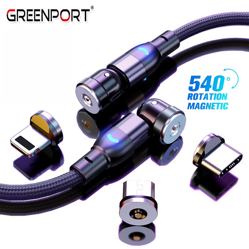 Greenport Cáp Sạc Từ Tính Usb Type C Micro Usb Cho Iphone Samsung 2020