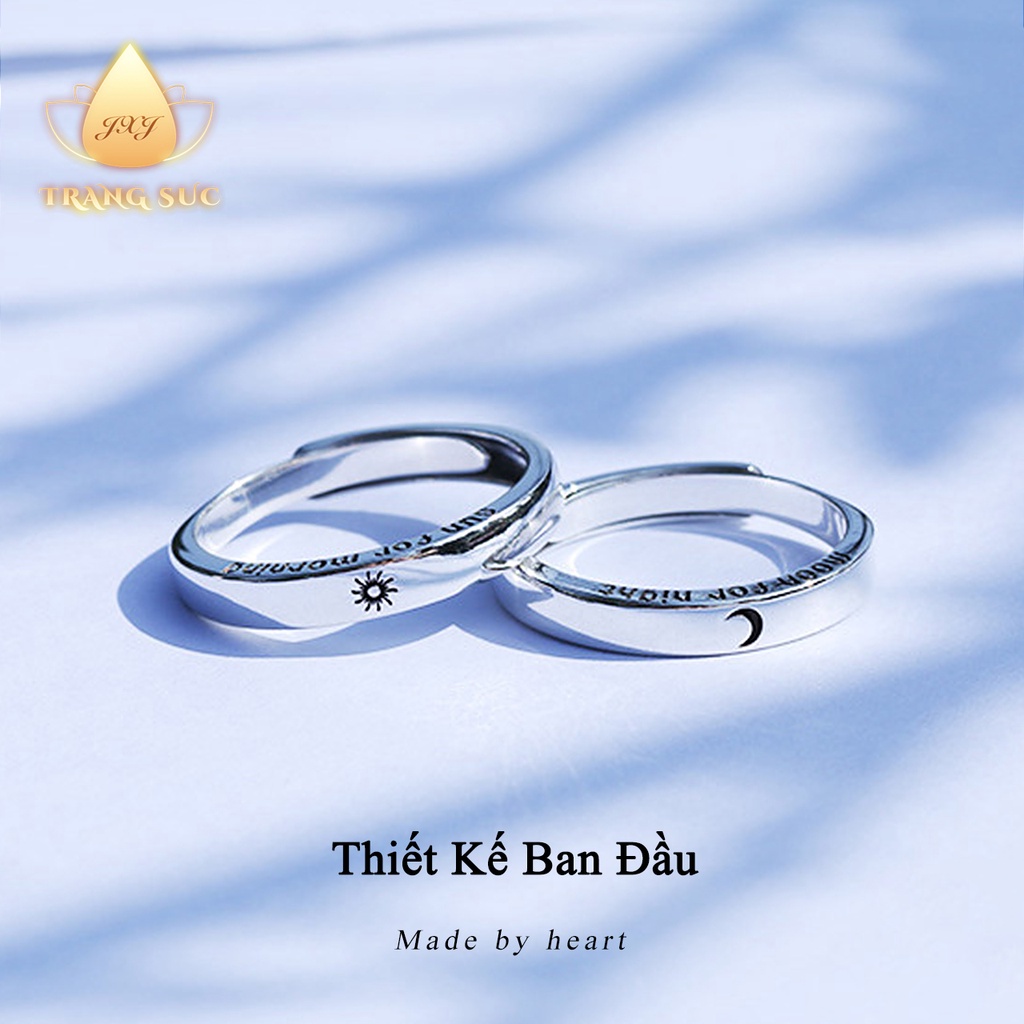 Nhẫn Đôi Nam nữ Mặt trời Mặt trăng Chắc chữ Đơn giản Cổ điển Đẹp Thiểu số NH-131