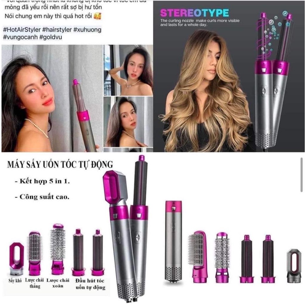 Máy Sấy Dupe Dyson 1000W 5 món