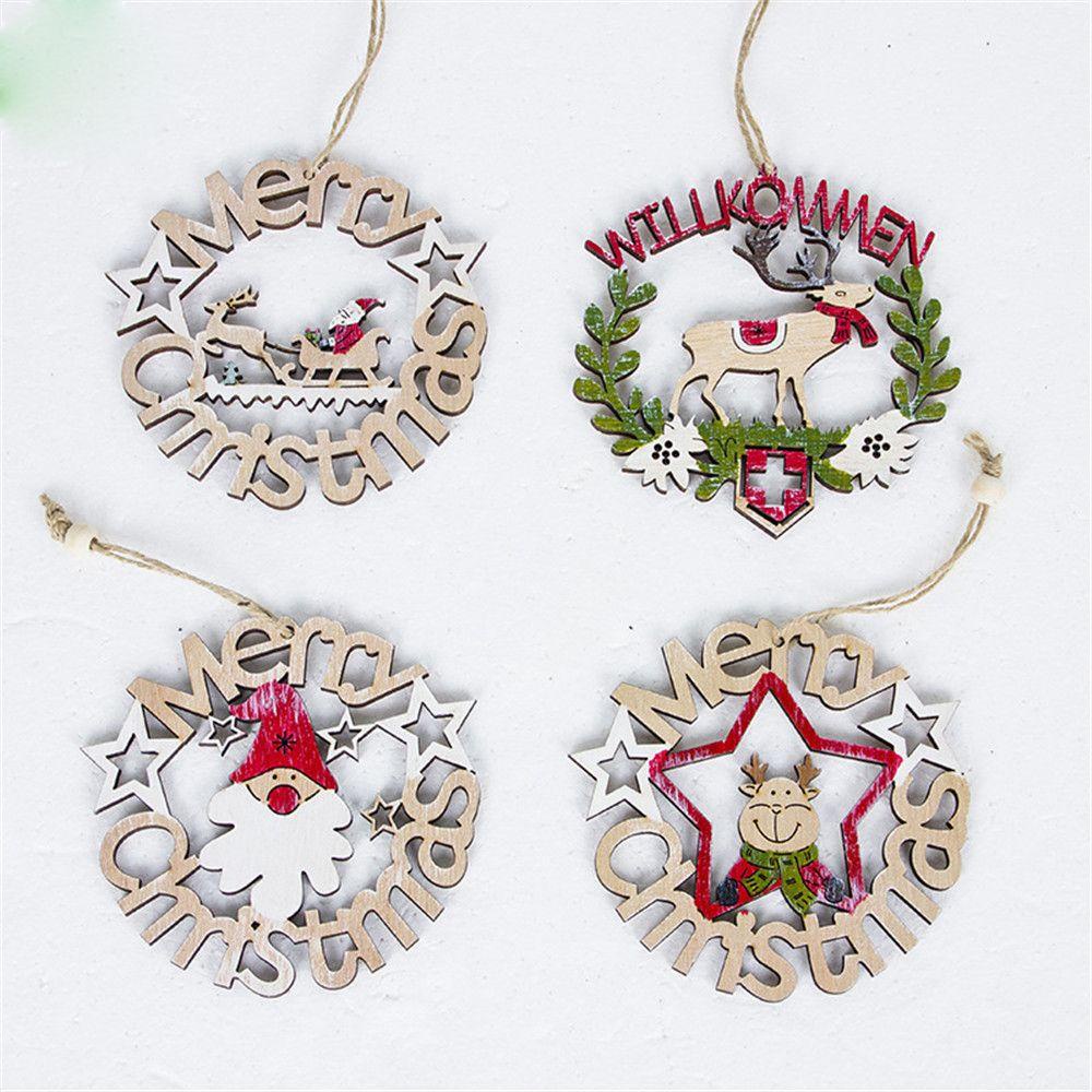 LONTIME Set 1 / 3 Phụ Kiện Treo Trang Trí Cây Thông Noel Bằng Gỗ